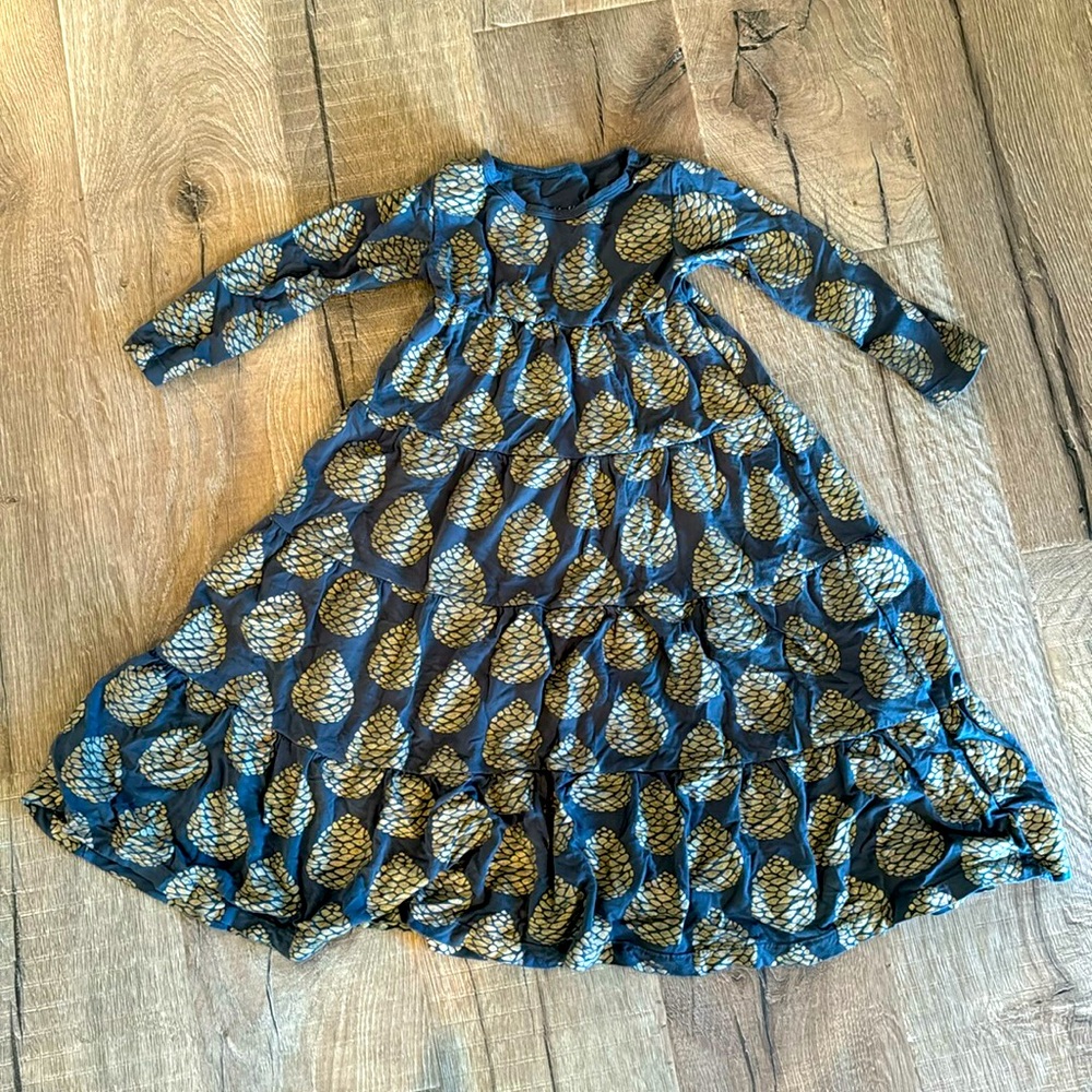 Kickee Pants Pewter Pinecones Dress